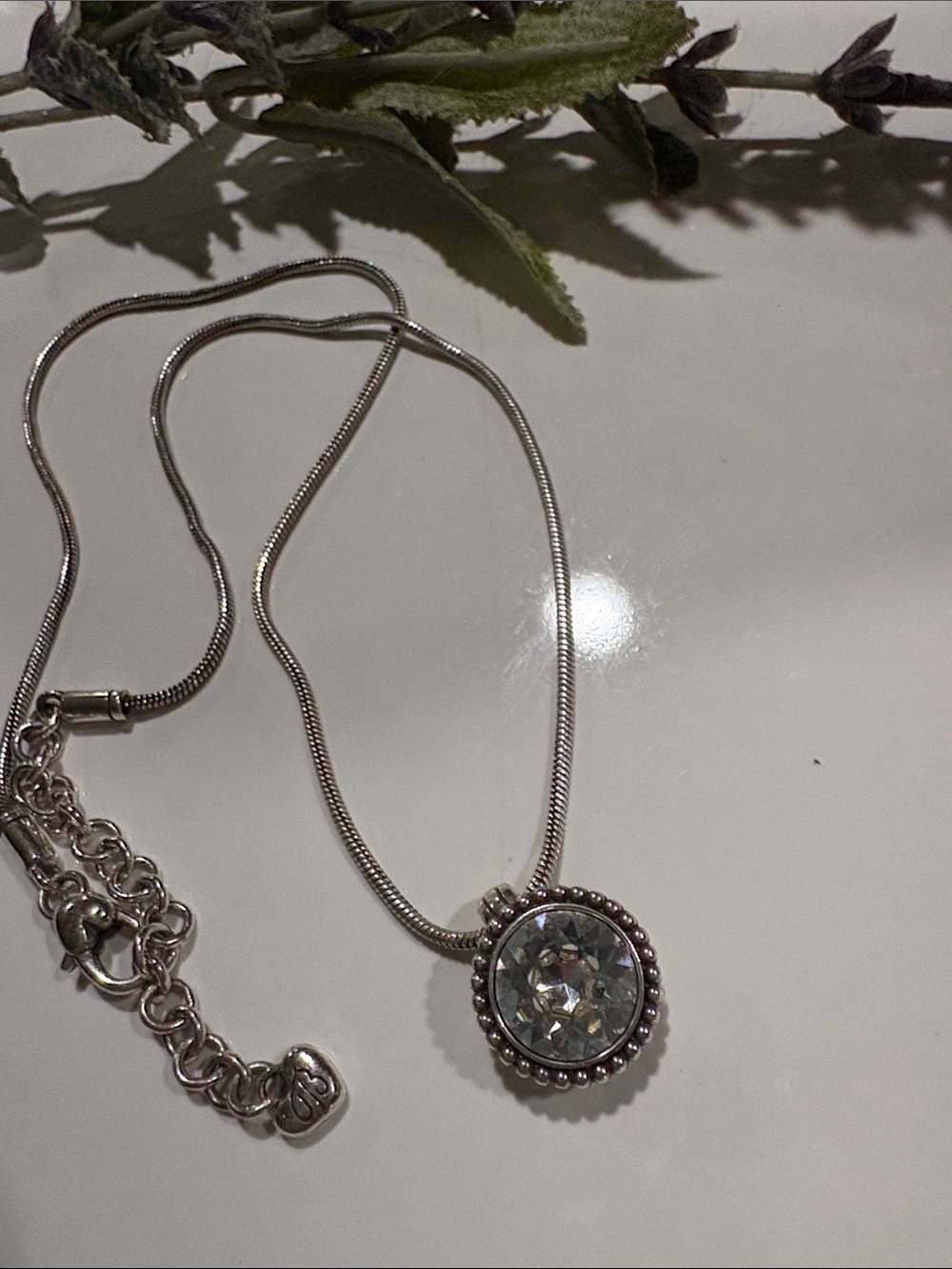 Brighton Twinkle Grand Silver-Tone Necklace with Clear Crystal Pendant